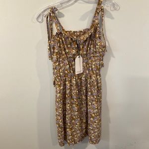 BRAVE SOUL Women’s Purple Ditsy Floral Mini Dress Size M